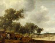 Salomon Jacobsz van Ruysdael - Landscape with Deer Hunters